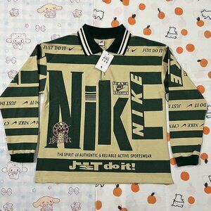 Nike Lab Green Retro Style Long-Sleeve Polo Shirt